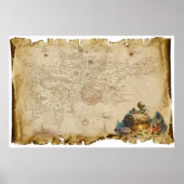 Oude piratenschat kaart poster (Voorkant)