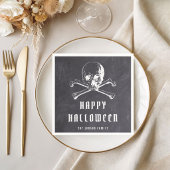 Oude Piratenschedel & Botten Zwarte Halloween Servet