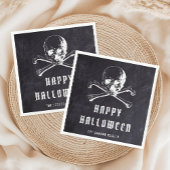 Oude Piratenschedel & Botten Zwarte Halloween Servet