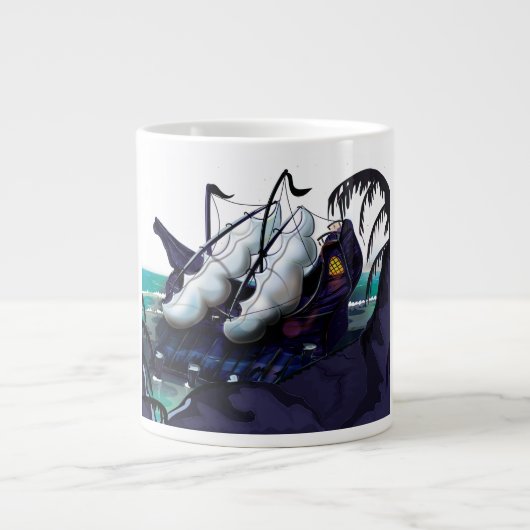Oude piratenscheepsdok grote koffiekop (Voorkant)