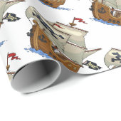 Oude Piratenschepen Inpakpapier (Rol Hoek)
