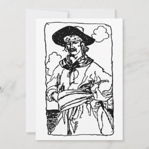 Oude piratenschets van een kapitein door Howard Py