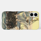 Oude piratenschip, galjoen zeilt op de oceaan Case-Mate iPhone case (Achterkant (horizontaal))