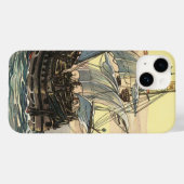 Oude piratenschip, galjoen zeilt op de oceaan Case-Mate iPhone case (Achterkant (horizontaal))