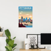 Oude Pittsburgh Pennsylvania Poster (Thuiskantoor)