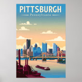 Oude Pittsburgh Pennsylvania Poster (Voorkant)