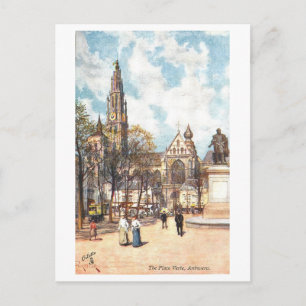 Oude Place Verte, Antwerpen, België Briefkaart
