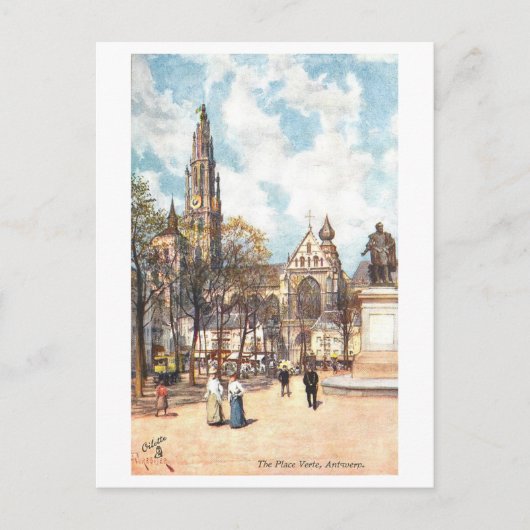 Oude Place Verte, Antwerpen, België Briefkaart (Voorkant)