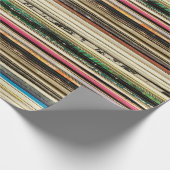 Oude platenkartonnen omhulsels, gestapeld in peler cadeaupapier (Hoek)