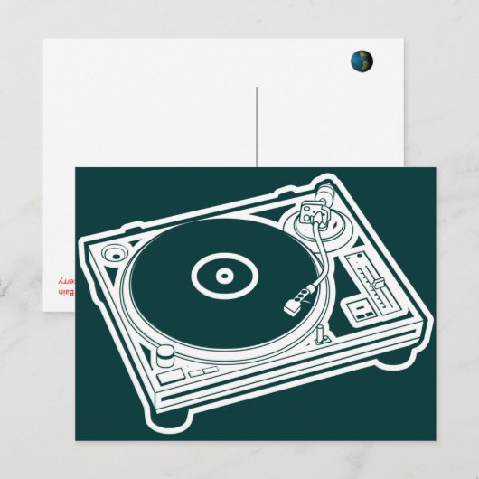 Oude Platenspeler Briefkaart (Voorkant / Achterkant)