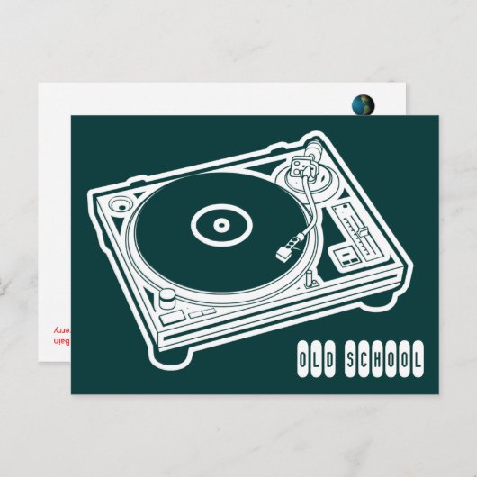 Oude Platenspeler Briefkaart (Voorkant / Achterkant)