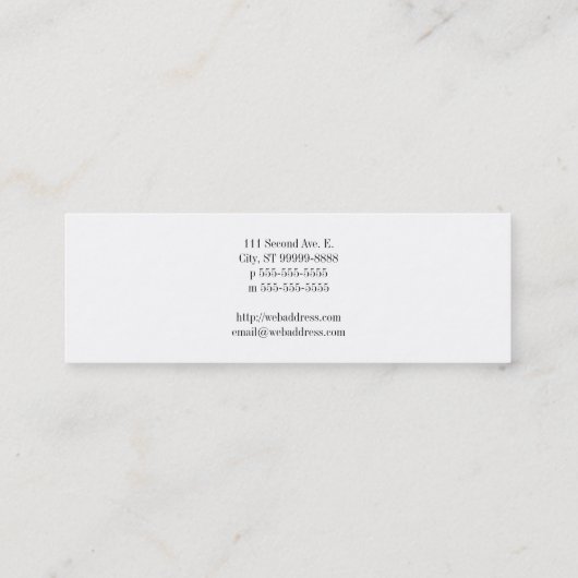 Oude Platenspeler Mini Visitekaartje (Achterkant)