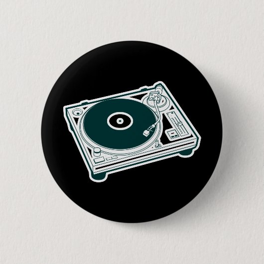 Oude Platenspeler Ronde Button 5,7 Cm (Voorkant)