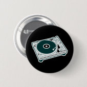 Oude Platenspeler Ronde Button 5,7 Cm (Voorkant /achterkant)