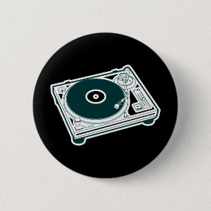 Oude Platenspeler Ronde Button 5,7 Cm