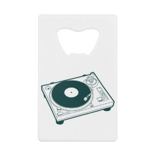Oude Platenspeler voor schoolwas (Vinyl) Creditkaart Flessenopener