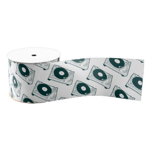 Oude Platenspeler voor schoolwas (Vinyl) Grosgrain Lint