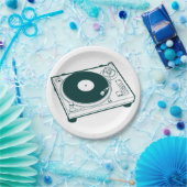 Oude Platenspeler voor schoolwas (Vinyl) Papieren Bordje (Feest)