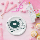 Oude Platenspeler voor schoolwas (Vinyl) Papieren Bordje (Feest)