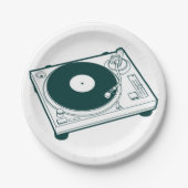 Oude Platenspeler voor schoolwas (Vinyl) Papieren Bordje (Voorkant)