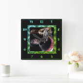 Oude Platenspelers met fashiaten Vierkante Klok (Huis)