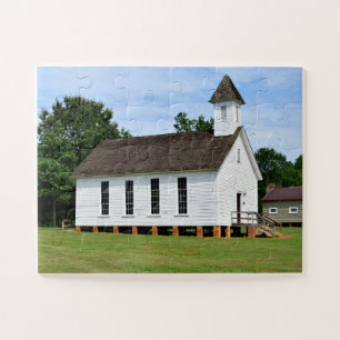 Oude plattelandskerk legpuzzel