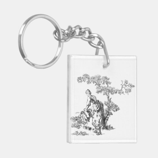 Oude plattelandskunst sleutelhanger (Voorkant Links)