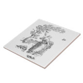 Oude plattelandskunst tegeltje (Zijkant)