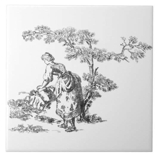 Oude plattelandskunst tegeltje (Voorkant)