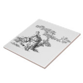 Oude plattelandskunst tegeltje (Zijkant)