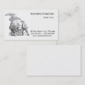 Oude plattelandskunst visitekaartje (Voorkant / Achterkant)