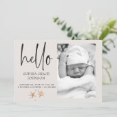 Oude Pluche Dieren Baby Aankondiging (Staand voorkant)