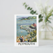 Oude Plymouth Engeland Reisposter Briefkaart (Staand voorkant)