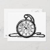 OUDE POCKET WATCH BRIEFKAART (Voorkant / Achterkant)