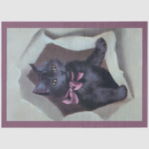 Oude poesjes die door cadeaupapier breken schattig