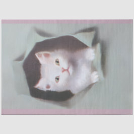 Oude poesjes die door cadeaupapier breken schattig tissuepapier
