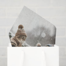 Oude poesjes sneeuwballengevecht tissuepapier