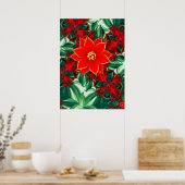 Oude Poinsettia Poster (Keuken)