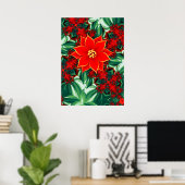 Oude Poinsettia Poster (Thuiskantoor)