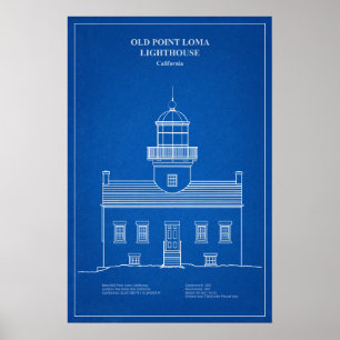 Oude Point Loma-vuurtoren - California – AD Poster