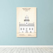 Oude Point Loma-vuurtoren - Californië - SBD Canvas Afdruk (Insitu (Houten vloer))