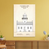Oude Point Loma-vuurtoren - Californië - SBD Canvas Afdruk (Insitu (Woonkamer))