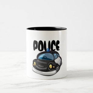 Oude Politieauto Tweekleurige Koffiemok