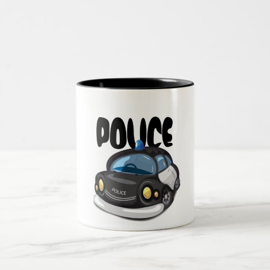Oude Politieauto Tweekleurige Koffiemok (Center)