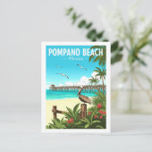Oude Pompano Beach Florida Briefkaart (Staand voorkant)