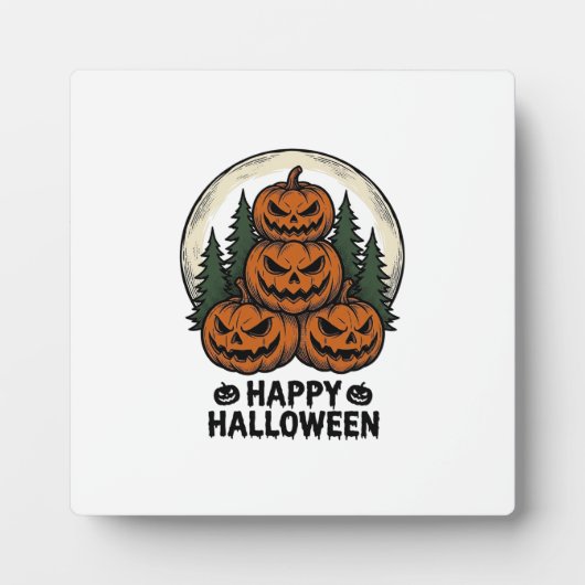 Oude Pompoen Halloween Jack O Lantern Bos Sh Fotoplaat (Voorkant)