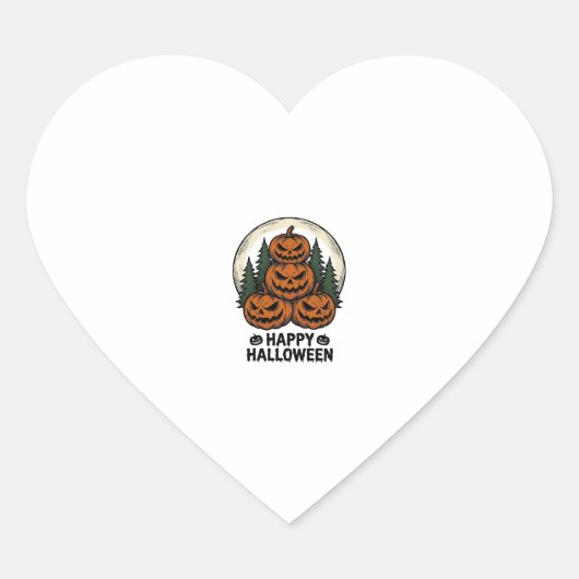 Oude Pompoen Halloween Jack O Lantern Bos Sh Hart Sticker (Voorkant)