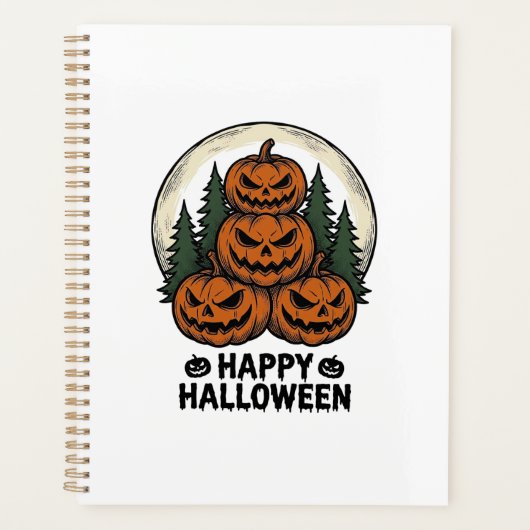Oude Pompoen Halloween Jack O Lantern Bos Sh Planner (Voorkant)