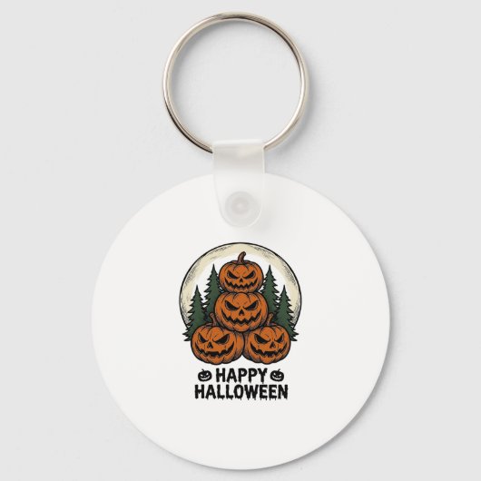 Oude Pompoen Halloween Jack O Lantern Bos Sh Sleutelhanger (Voorkant)