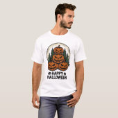 Oude Pompoen Halloween Jack O Lantern Bos Sh T-shirt (Voorkant volledig)